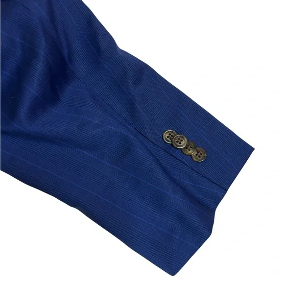 ⭐️SOLD⭐️ Old Money Paisley Lined Slim Fit Blue 100% Wool Suit Indochino 2-Piece - Picture 16 of 16